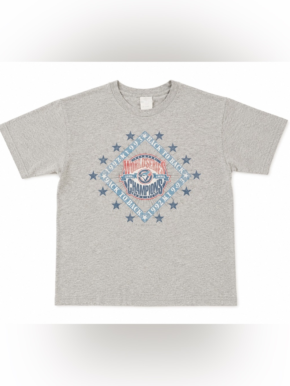 Youth Xl Gray Champions 1992/1993 blue jays back to back champions T-Shirt